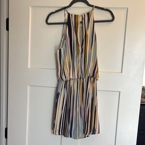 Lush Blue and Yellow Shorts with Elastic Waist